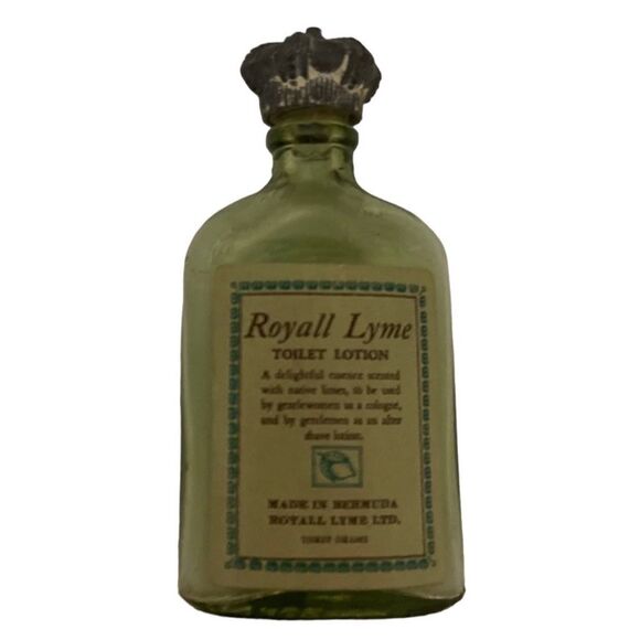 Royall Lyme Antique Toilet Lotion Green Bottle Collector  Vintage Retro - Picture 1 of 6
